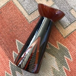 Vintage Mid Century Gabriel Sweden Delta D7 Vase in Black Brown 6” Tall